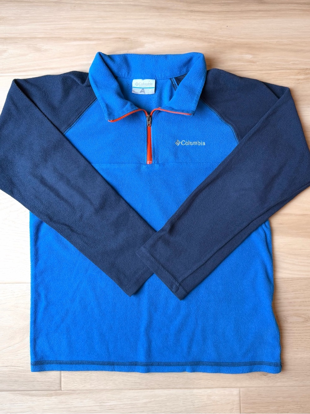 Columbia Boys Glacial Fleece Quarter Zip Pullover Blue Navy Sweater M